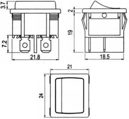 Rocker Large Switch 4p Lamp On-Off 6A/250V Red R13-33b-02 Sci Pieces 10 01.086.0058