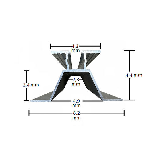 Aluminum Profile 25cm Support for Photovoltaic Panels Horizontal Orientation 06.32.0516