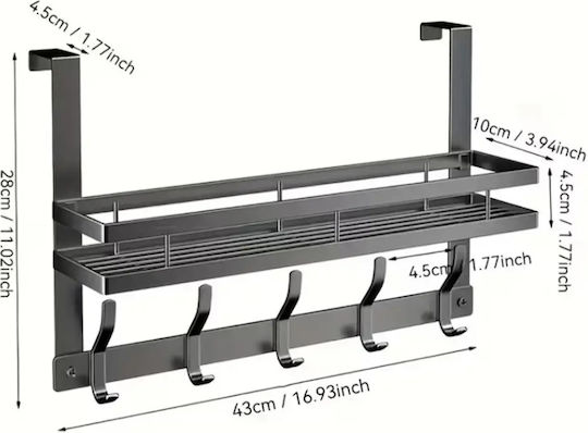 Agățătoare pentru Uși 5 Poziții Metalică 43x2cm