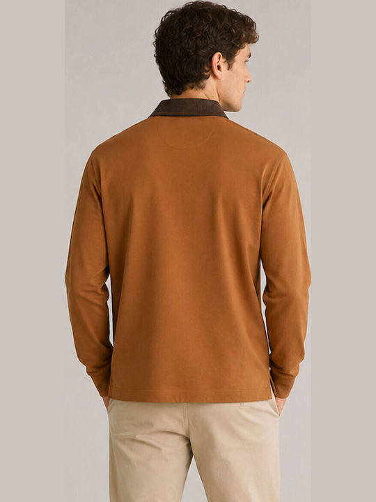Gant Collar Polo Athletic Long Sleeve Blouse Caramel Brown