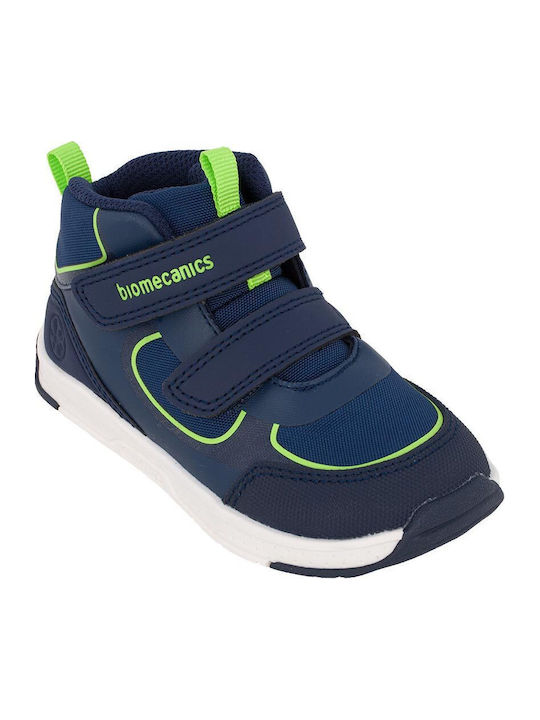 Kinder Sneaker Hoch Anatomisch Barfuß mit Bügel- und Schleifenverschluss Blau