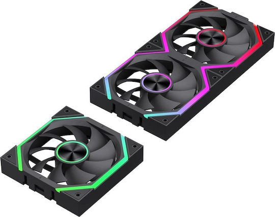 GameMax FN12A-N2 Вентилатор за кутия 120mm (2000rpm / 58.6cfm) с RGB Осветление и Свързване 3-Pin / 4-Pin PWM 3бр