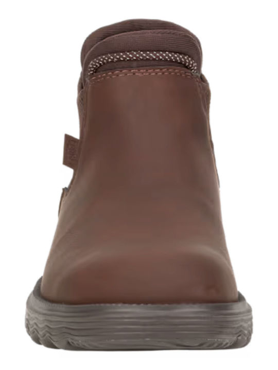 Leather Women's Ankle Boots Brown