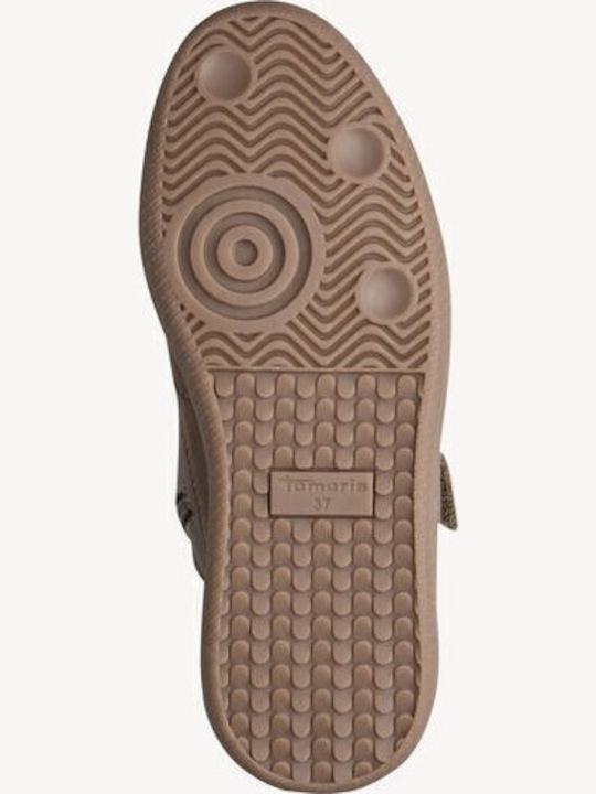 Leder Damen Stiefeletten mit Plattform Braun
