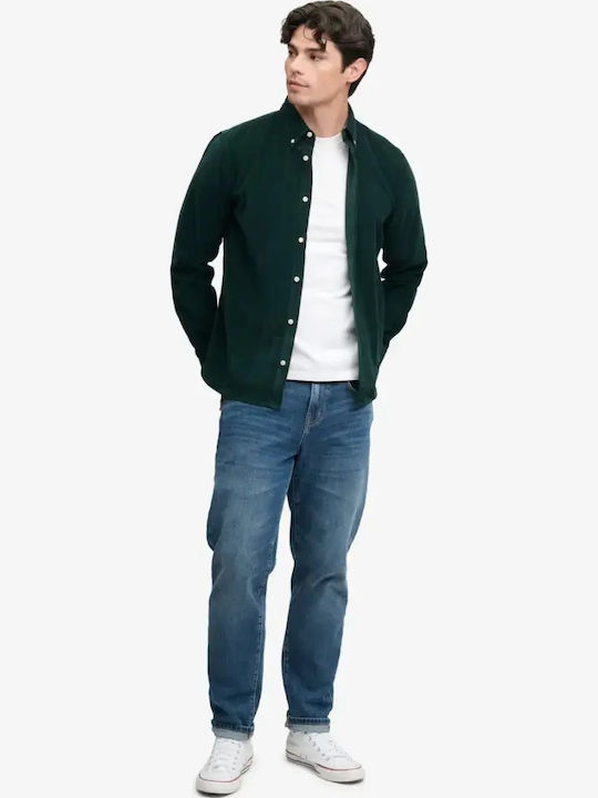 Classic Long Sleeve Corduroy Shirt in Regular Fit Eagle Green