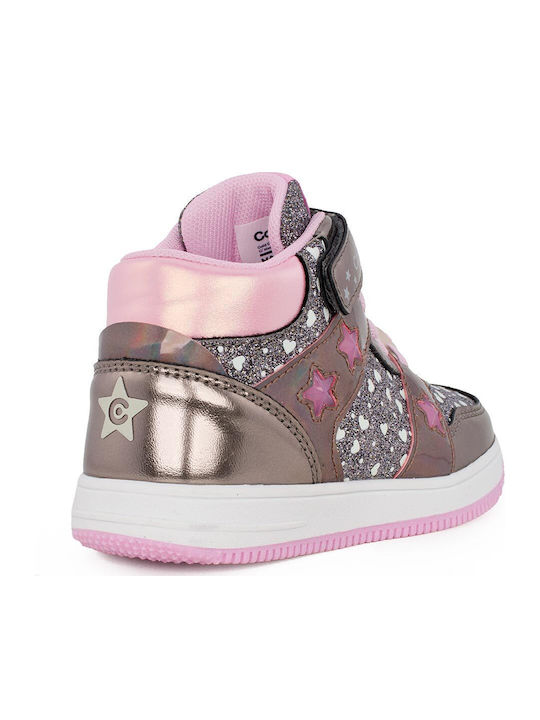 Kinderstiefel mit Bügel- und Schleifenverschluss & Lichtern Rosa