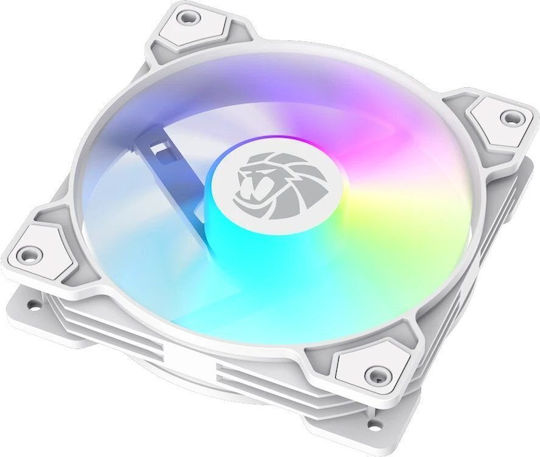 GameMax FN12A-S5 Вентилатор за кутия 120mm (1600rpm / 41cfm) с RGB Осветление и Свързване 3-Pin / 4-Pin PWM Бял