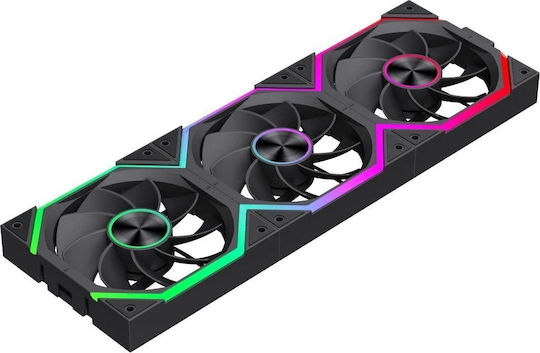 GameMax FN12A-N2 Обратен Перкa Вентилатор за Кутия 120mm (2000rpm / 58.6cfm) с RGB Осветление и Свързване 3-Pin / 4-Pin PWM 3бр
