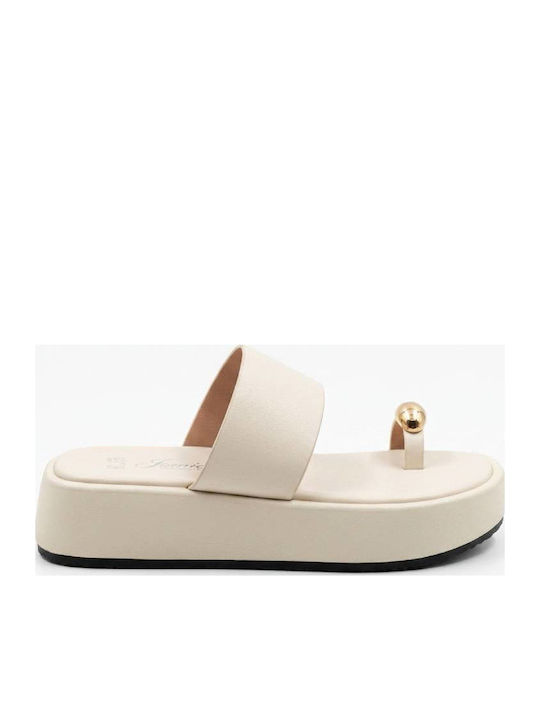 Leder Flache Damen Sandalen Flatforms Weiße