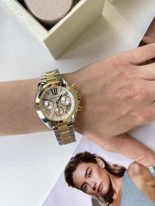 Michael Kors Bradshaw Women's Watch 36mm Battery Chronograph with Gold Stainless Steel Bracelet