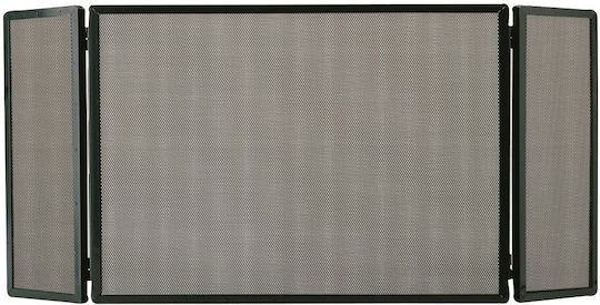 Zogometal Metallic Fireplace Screen with 3 Panels 60x20x50cm Cream Patina Gold