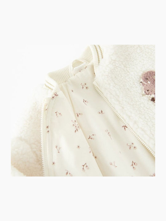 Kinder-Sweatshirt Strickjacke Weiß