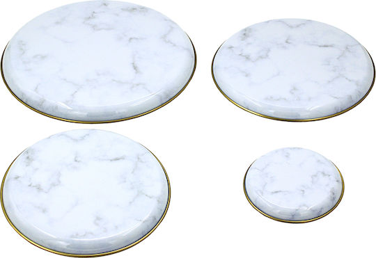 Herdabdeckungen Schutzset 4 Stück Φ24,5 Φ20,5 Φ17,5 Φ10,5 cm Design Weißer Marmor Keskor 30922