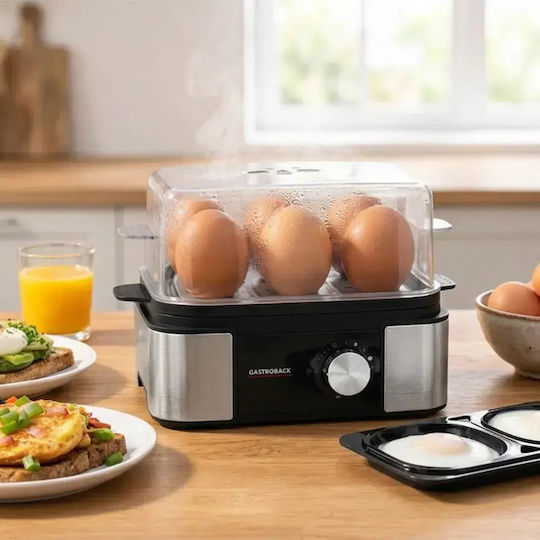 Gastroback Egg Cooker 6 Egg Capacity 400W Silver