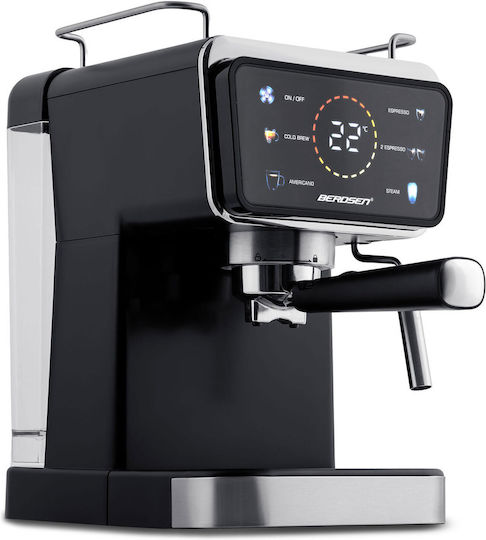 Berdsen Μηχανή Espresso 1350W Πίεσης 20bar Μαύρη BD-771