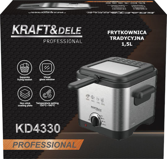 Kraft & Dele KD4330 Фритюрник 1.5lt Сив