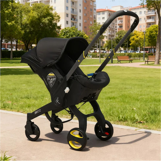 Cărucior 2 în 1 Potrivit pentru Nou-născuți Negru 13kg