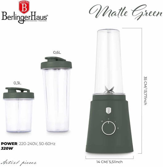 Berlinger Haus Блендер с Пластмасова Кана 600 ml 320W Зелен BH-9879