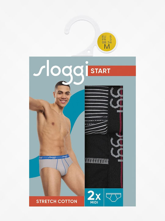 Start Midi Slipi pentru Bărbați Multicolore cu Imprimeuri 2Pack