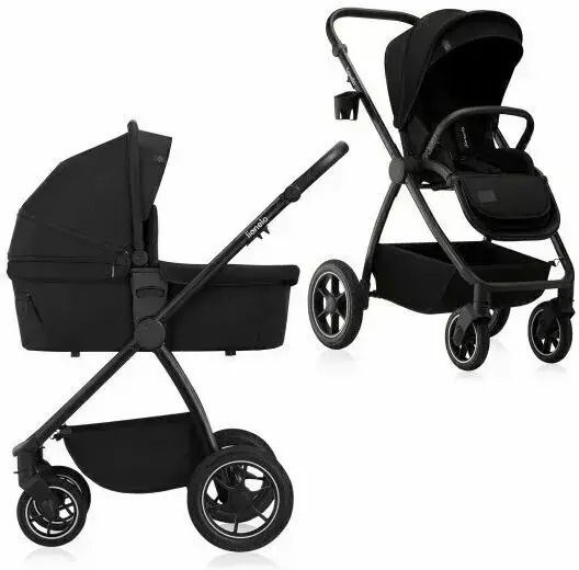 Lionelo Meril Reversible 2 in 1 Baby Stroller Suitable for Newborn Black