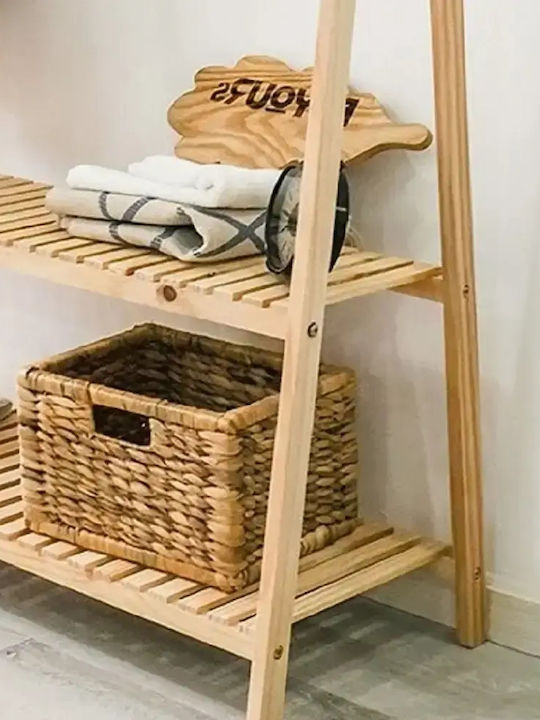 Cuier de podea din lemn bej 106x38x148cm