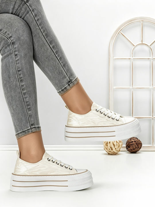 Adidași Flatforms Pentru Femei Bej