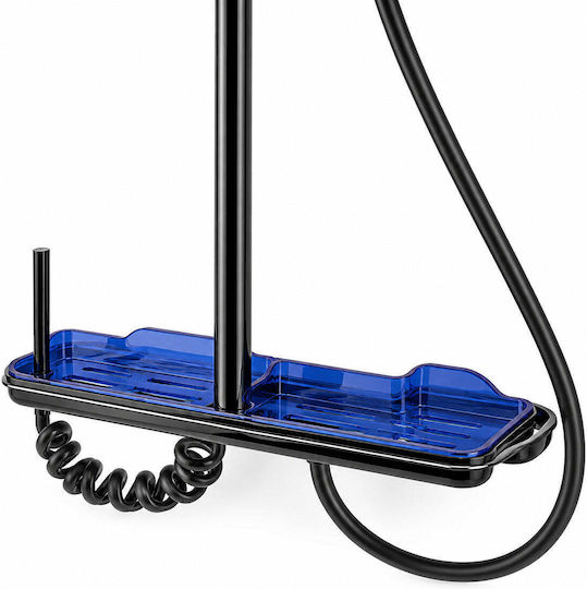 Shower Shelf Double Tray Black-blue