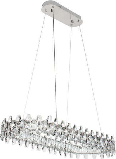 Keskor Silver LED Ceiling Light with Crystals 77x29cm