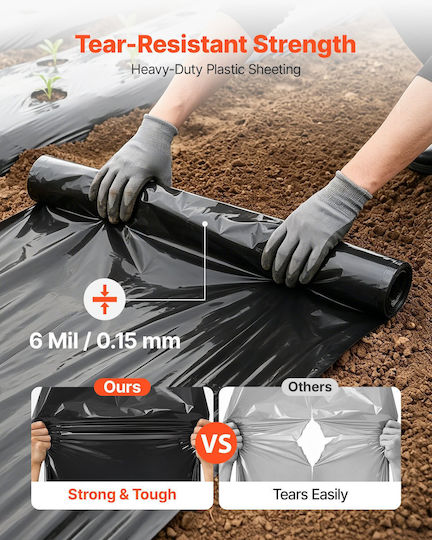 Vevor SLM10FT25FT6PBX9P001V0 Ύφασμα Εδαφοκάλυψης 7.62x3.05m Μαύρο