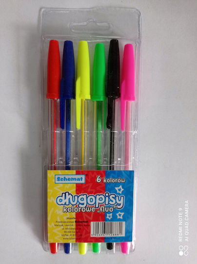 Teka Marcatoare fluorescente Pixuri Ballpoint 6 buc în 6 Culori