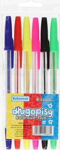 Teka Marcatoare fluorescente Pixuri Ballpoint 6 buc în 6 Culori