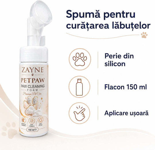 Zayne Petpaw Perie Cu Spumă Pentru Curățarea Lăbuțelor 150 Ml