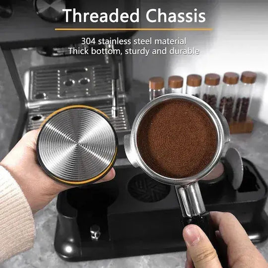 4bars T108 Self Levelling Dynamometric Tamper with Flat Surface 51mm in Brown Colour