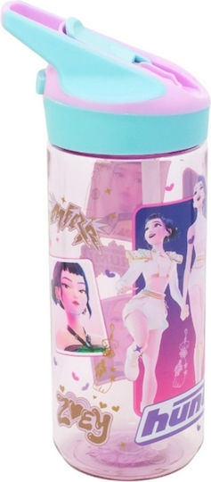 Stor Ecozen Bottle Пластмасово Детско Бутилка за Вода K-Pop Ловци на Демони със Сламка Многоцветна 620ml