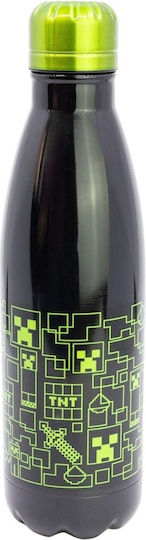 Stor Stainless Steel Kids Water Bottle Minecraft Grey 780ml