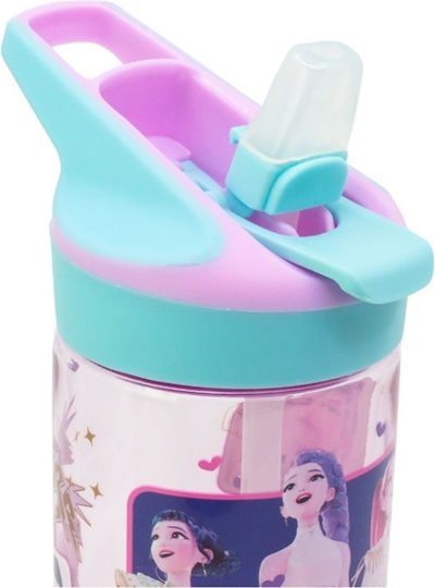 Stor Ecozen Bottle Пластмасово Детско Бутилка за Вода K-Pop Ловци на Демони със Сламка Многоцветна 620ml