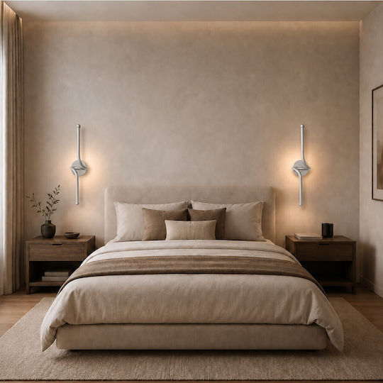 VenCore Lampă de perete LED argintie 11x14εκ.