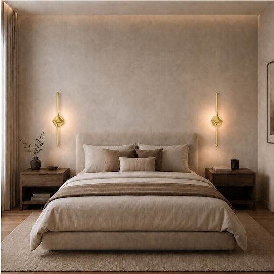 VenCore Lampă de Perete Modernă cu LED Integrat și Lumină Albă Reglabilă Auriu 11x14cm
