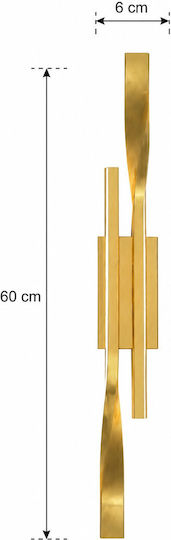 Corp de iluminat de perete modern cu LED integrat și lumină alb cald auriu 6x60x60cm