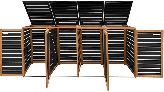 Wooden Waste Bin 4x240L Black