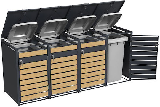 Metallischer Abfallbehälter Räder 4x240l Graues
