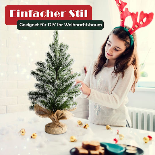Weihnachtsdekoration Schneebedecktes Stoffbaum 50cm Grün