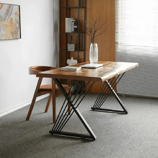Picior Metalic de Mobilier 2 Buc 60x72cm Negru