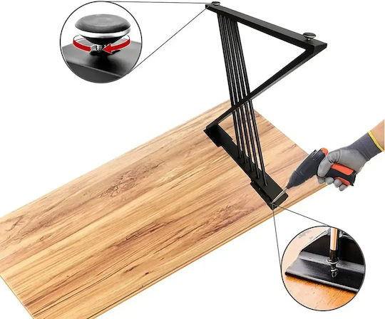 Picior Metalic de Mobilier 2 Buc 60x72cm Negru
