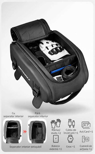 Motowolf Mb10 8l Motorrad-Tanktasche Magnetische Riemen Telefonfach Regenschutz