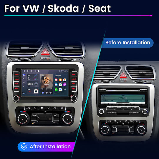 Junsun Auto-Audiosysteme Linux Vw Volkswagen Skoda Seat Touchscreen GPS Bluetooth Notenblätter Dvd Dab+ & Rds