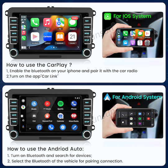 Junsun Auto-Audiosysteme Linux Vw Volkswagen Skoda Seat Touchscreen GPS Bluetooth Notenblätter Dvd Dab+ & Rds