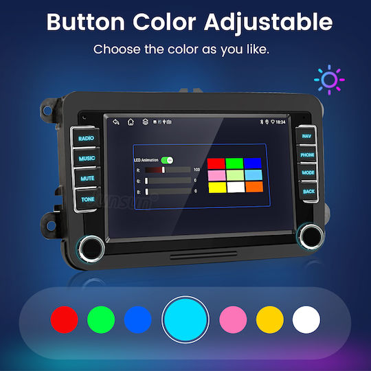 Junsun Auto-Audiosysteme Linux Vw Volkswagen Skoda Seat Touchscreen GPS Bluetooth Notenblätter Dvd Dab+ & Rds