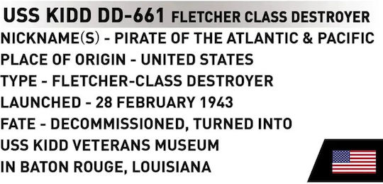 Cobi USS Kidd DD-661 Figur Modellbau Schiff