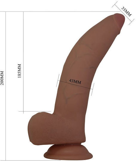 Pretty Love Ρεαλιστικό Dildo με Βεντούζα Καφέ